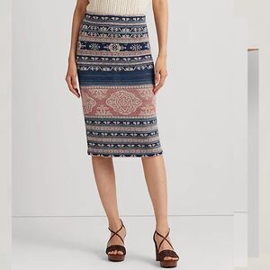 NWT Lauren Ralph Lauren Geo Rose Skirt